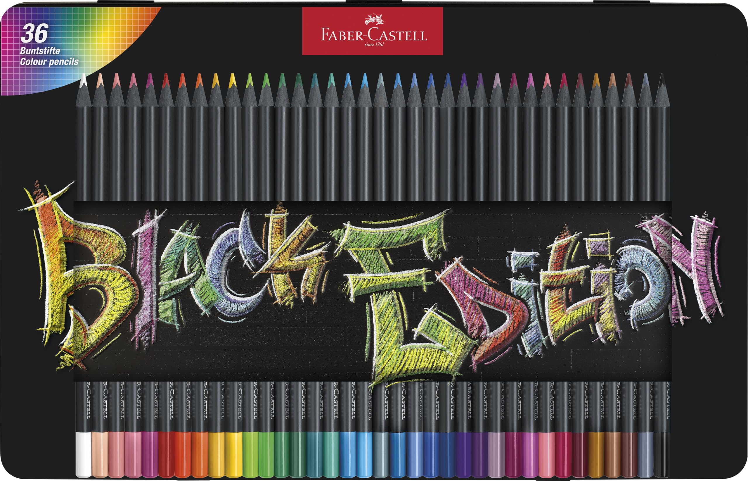 Amazon | Faber-Castell カラーペンシル ブラックエディション 缶36缶